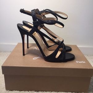 LOUBOUTIN 100 GLITTER MINI/KID BLACK